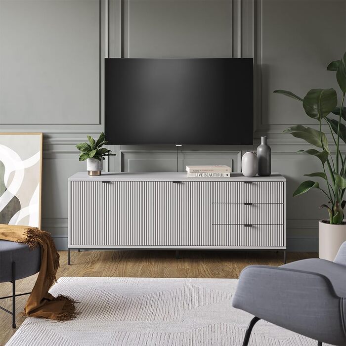Тумба під телевізор Vicco Eliza сіра 150x42 см, низька