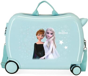 Дитячий валіз Disney Frozen, блакитний, 50x38x20 см, жорсткий пластик, 34 л, 1,8 кг, 4 колеса, ручна поклажа