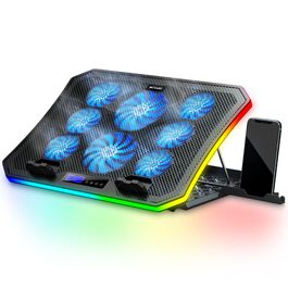 Охолоджувач для ноутбука RGB Gaming — підставка з вентиляторами для ігрового ноутбука, для столу та колін
