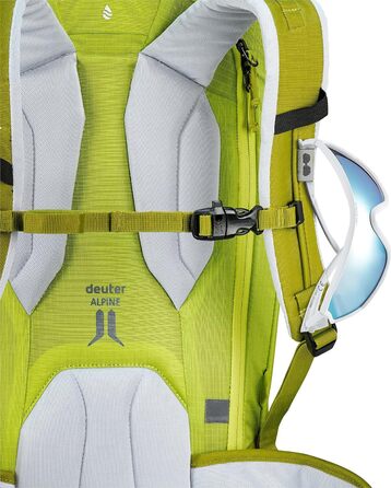 Жіночий туристичний рюкзак Deuter Freerider Pro 32+10 л, для лижних турів, зелено-жовтий