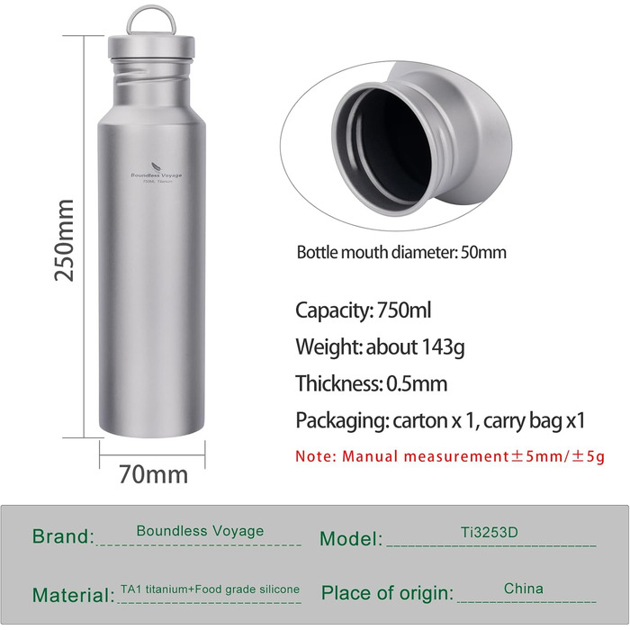 Фляга для води iBasingo Titan 750ml - Металева, для туризму, спорту та відпочинку