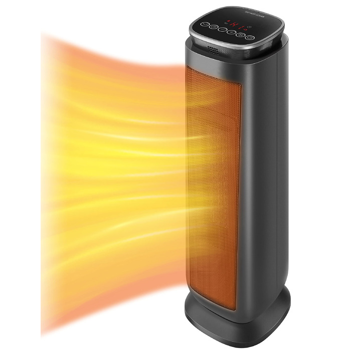 Керамічний обігрівач Midea 2000W з ECO-режимом, поворотним механізмом 70°, таймером на 8 годин та захистом від перегріву для вітальні та офісу