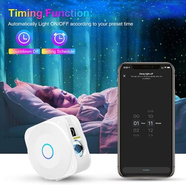 Проєктор зоряного неба PANAMALAR Smart WiFi LED Galaxy для дітей з голосовим керуванням Alexa, таймером, нічник - подарунок на день народження, Різдво (SK23-Білий)