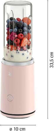 Блендер портативний WMF Mix & Go Touch Smoothie Maker 500 Вт, пляшка для смузі, нержавіюча сталь, рожевий (Pearl Blush)
