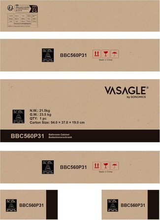 VASAGLE Шафа для ванної кімнати, класичний білий, з висувною шухлядою, відкритою полицею та регульованими полицями, 30x30x170 см, меблі для ванної