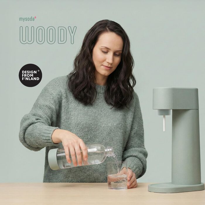 Сифон для газування води Mysoda Woody, шавлієвий зелений (Pigeon), без CO2-циліндра