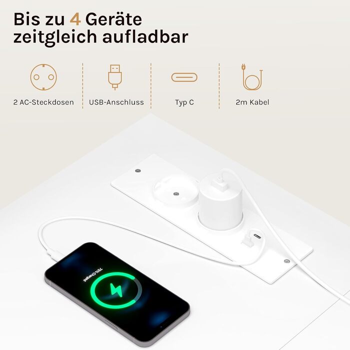 Кутовий письмовий стіл WOLTU білий з USB-A/C розетками, комп'ютерний стіл 120x80x75 см з полицею та металевим каркасом