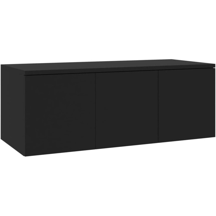 vidaXL ТВ тумба з 3 шухлядами, чорна, 80x34x30 см, ДСП
