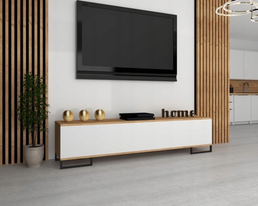 Підлогова ТВ-тумба Комод горизонтальний у вітальню Pawlacz SIMPLY Craft Білий