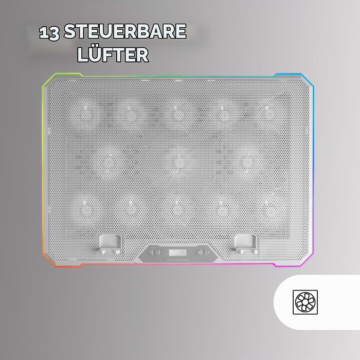 Охолоджуюча підставка для ноутбука Mars Gaming MNBC-Ultra, 140мм вентилятор, RGB Chroma, 5 рівнів нахилу, для ноутбуків до 18