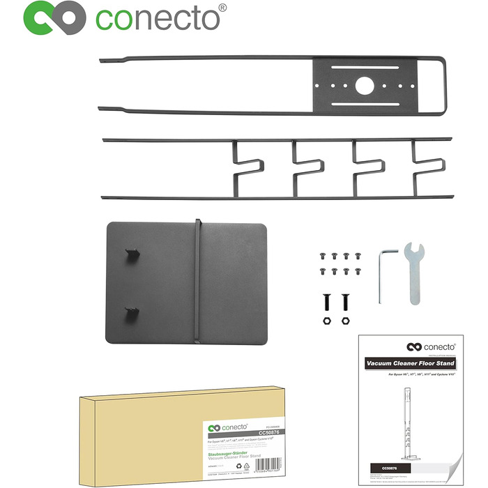 Підставка для пилососа conecto SA-CC50876, алюміній, чорна