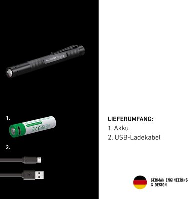 Ліхтарик Ledlenser P4R Core, LED, 200 люмен, акумуляторний, фокусування, 3 режими, 95 м, USB, кліпса, ручка