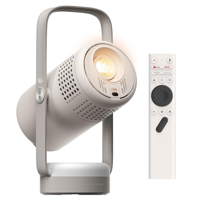 XGIMI Vibe One: Портативний міні-проектор 1080p з Google TV, JBL аудіо, автофокусом та автокорекцією трапеції (Cloud Ash)