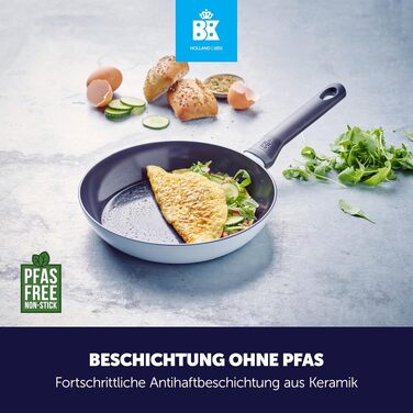 Набір сковорідок BK Enjoy Keramik, 2 шт, Ø24/28 см, антипригарне покриття, індукція, до 160°C, синій