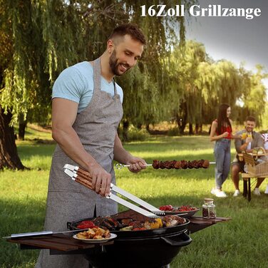 Набір гриль аксесуарів зі сталі 26 шт. Преміум якість, BBQ-гриль посуд у кейсі. Ідеальний подарунок для чоловіків з термометром.