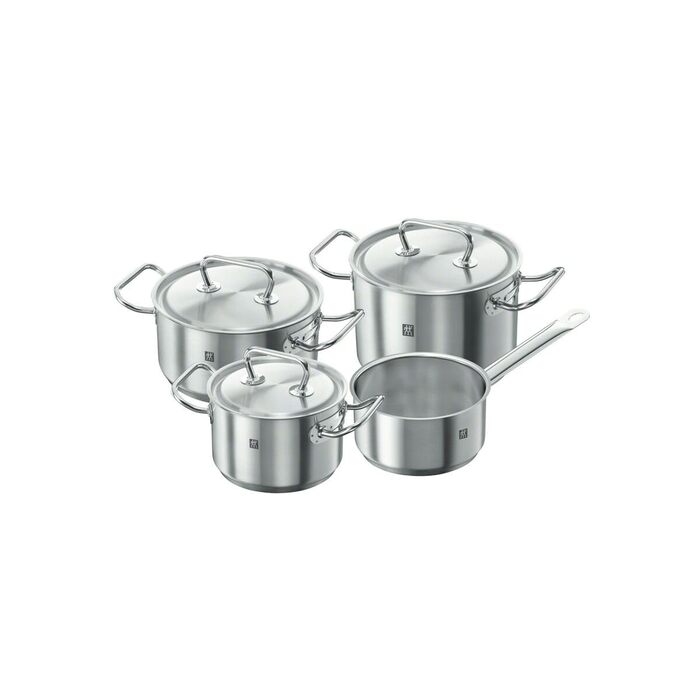 Набір каструль ZWILLING Twin Classic 4 предмети, нержавіюча сталь, сріблястий, для індукційних плит, з кришками