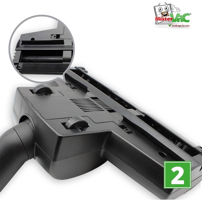 Турбощітка для пилососа MisterVac, сумісна з AEG VX8-2 Öko, X Silence, насадка для підлоги, замінна щітка