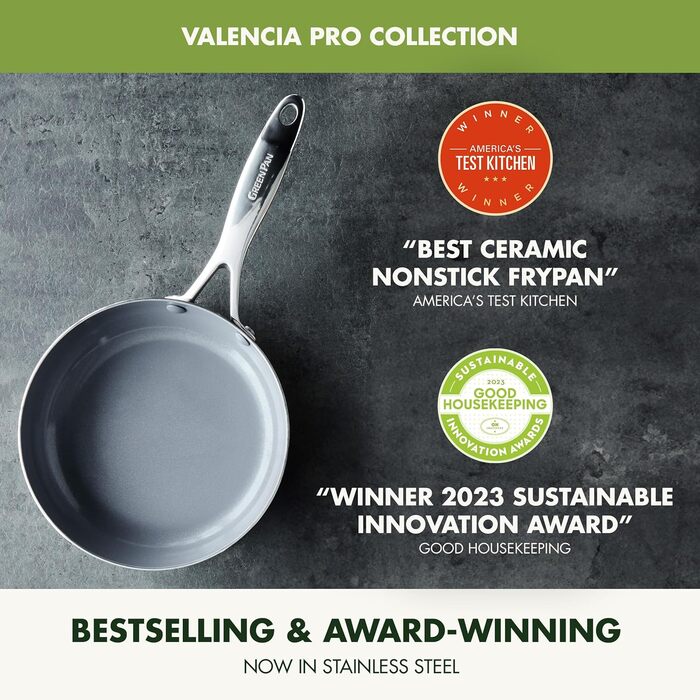 Сковорода GreenPan Valencia Pro 20.3 см, індукційна, з керамічним антипригарним покриттям, без PFAS та PFOA