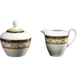 Набір для молока і цукру Creatable Majestosa, порцеляна, 2 предмети, чорний, різнокольоровий, 25x12x12 см