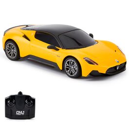 Радіокерований автомобіль Bugatti 1:24, офіційно ліцензований, жовтий Maserati. Модель на радіокеруванні з робочими фарами