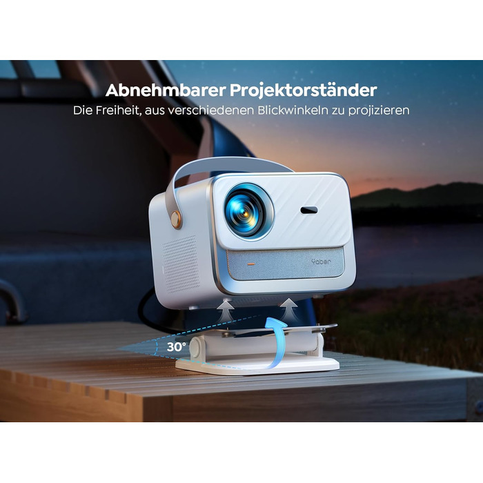 YABER V12 проєктор 4K: Full HD, WiFi6, Bluetooth 5.2, автофокус, 20W Dolby, для дому та на відкритому повітрі