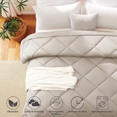 Всесезонна ковдра CozyLux з натурального льону, 240x260 см