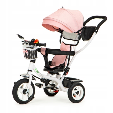 Триколісний велосипед Ecotoys 1796 (білий, чорний, рожевий, сірий)