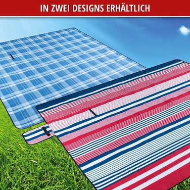 Велика туристична ковдра Walser XXL 200x200 см, водонепроникна, теплоізоляційна, складана пляжна ковдра з ручкою, червоно-синя, для кемпінгу та відпочинку
