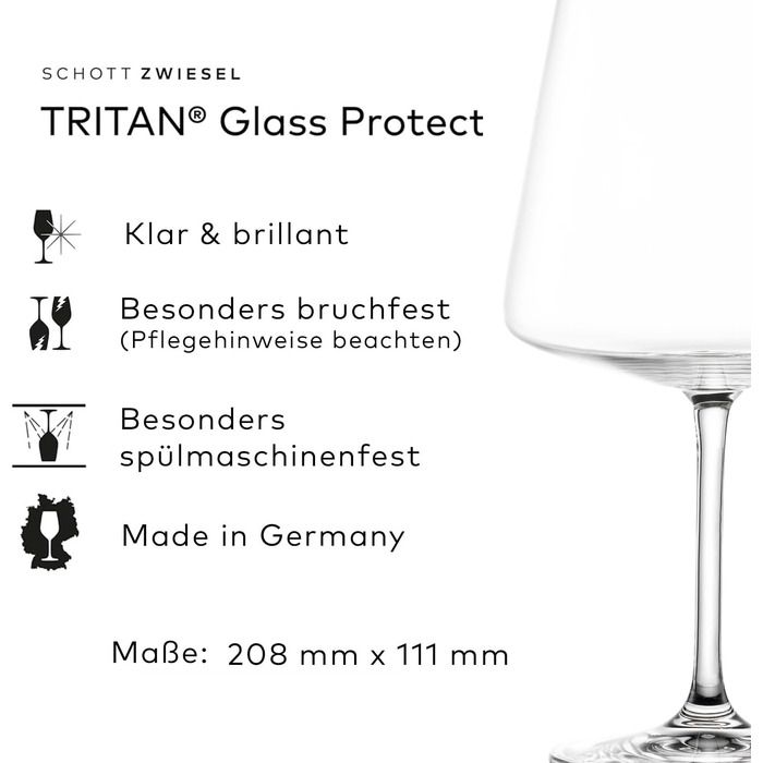 Набір келихів для червоного вина SCHOTT ZWIESEL MioVino (4 шт), Tritan-кришталь, бургундський червоний, стійкі до миття в посудомийній машині, Німеччина
