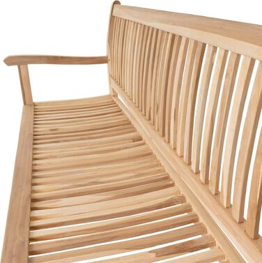 Садова лавка Divero Arezzo на 3 особи з натурального тика, оброблена, колір Teak Natur