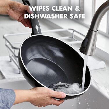 GreenPan Cambridge: сковорода-вок 28 см, 3,7 л, керамічне покриття, без PFAS, для індукційних плит, безпечна, зручна