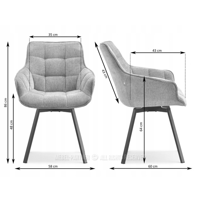 Стілець Mebel-Partner, оббивка тканина, зелений, 1 шт.
