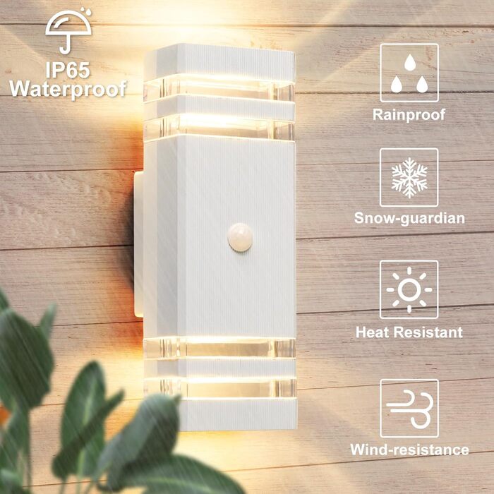 Стіна LED світильник вуличний з датчиком руху GU10, водонепроникний IP65, настінний підсвічуювач Up-Down для дому, антрацит (1 шт.)