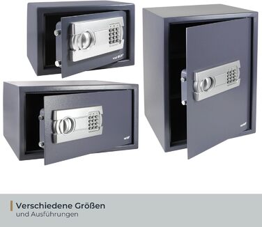 Сейф HMF 4612512 для меблів з електронним замком, 50×35×31 см, антрацит