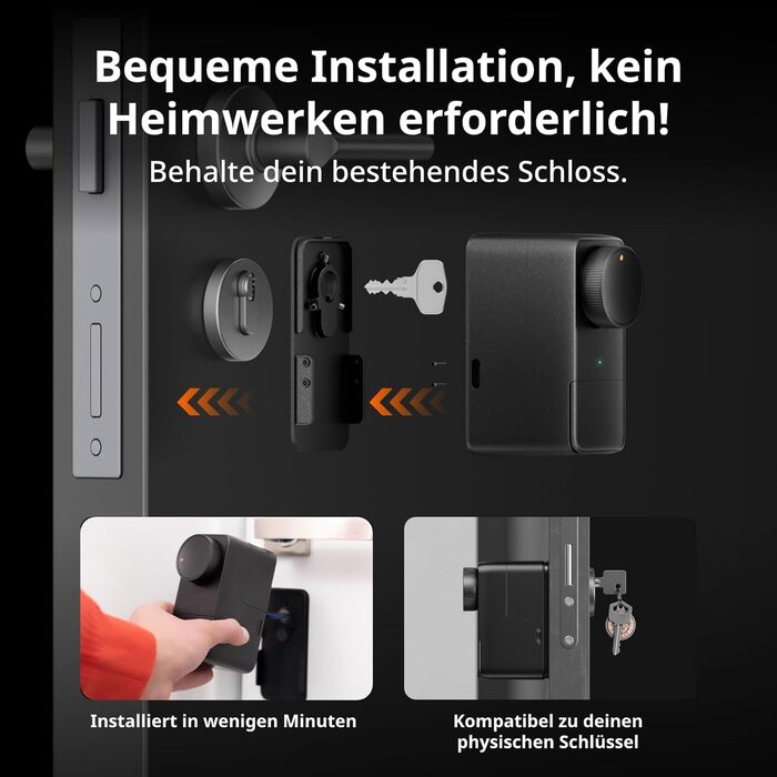 Розумний дверний замок SwitchBot WLAN Smart Lock Pro з сенсорною клавіатурою, відбитком пальця, кодом, підтримкою Alexa, Google, Matter, електронний замок для дверей, відкривання через додаток