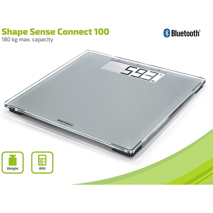 Цифрова вага Soehnle Style Sense Connect 100 з Bluetooth та додатком, велика LCD, до 180 кг