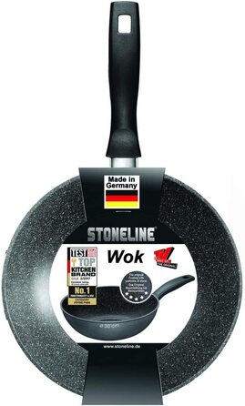 Wok-сковорода STONELINE 30 см, антипригарна з кам'яним покриттям, для індукції та духовки, для приготування без олії та жиру, Classic