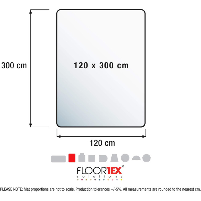 Підлоговий захисний килим Floortex, прозорий, 120x300 см, прямокутний