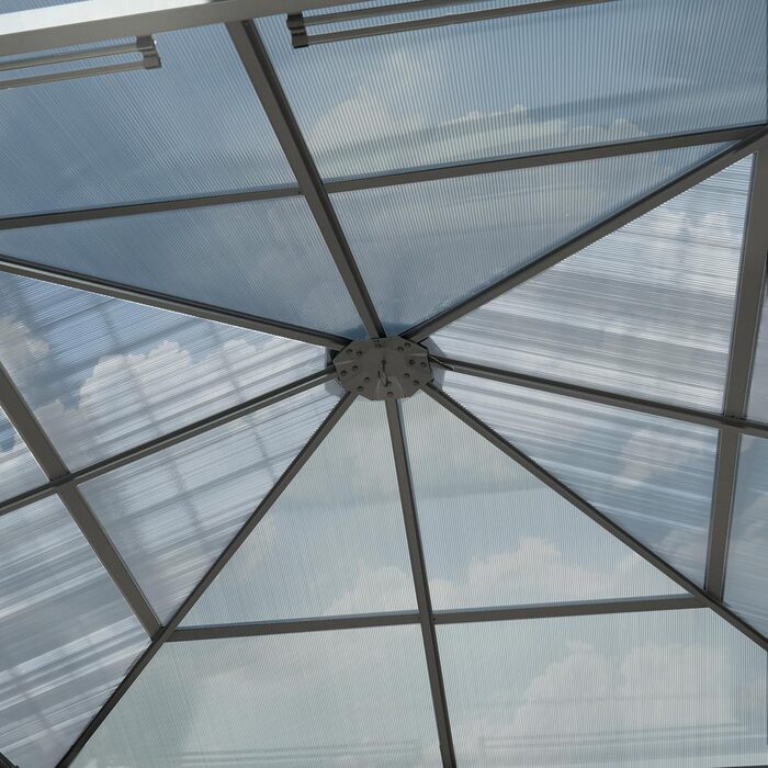 Пергола Gartenpavillon Polycarbonat 3x3 м, бежева, з 4 боковинами та москітними сітками