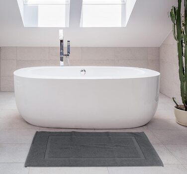 Бавовняний килимок для ванної Utopia Towels, 2 шт, 53x86 см, сірий, махровий, праний
