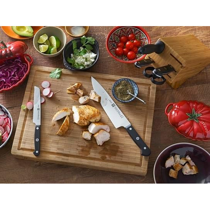 Кухонний ніж ZWILLING Gourmet Compact 20 см, нержавіюча сталь, ергономічна ручка, чорний, Made in Germany