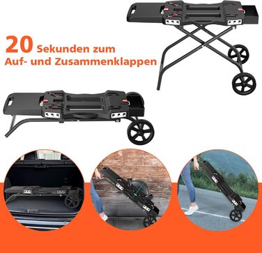 Тристопільний гриль-возок Denmay для Ninja Woodfire OG700 серії, складаний гриль-стійка для Ninja OG701, Pit Boss 10697/10724, 57см Blackstone, Traeger Ranger, з підставкою для столу та кошиком (Dm01)