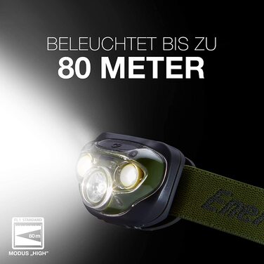 Лобовий ліхтарик Energizer LED, надяскравий, для кемпінгу, туризму та походів, батарейки в комплекті, колір лісово-зелений