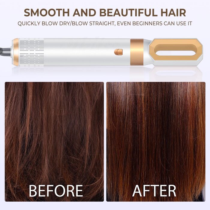 Airstyler 5 в 1 1000W Warmluftbürste набір для укладки волосся: фен-щітка, випрямляч, плойка, насадки для локонів та сушіння