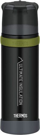 Термос Thermos Mountain 500 мл чорний, сталева пляшка з чашкою, 24 год гаряче/холодне, легка та міцна, BPA-free, для активного відпочинку