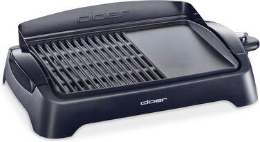 Електрогриль Cloer 656 Barbecue – настільний гриль з антипригарним покриттям, 2000 Вт, чорний, площа 43x30.5 см
