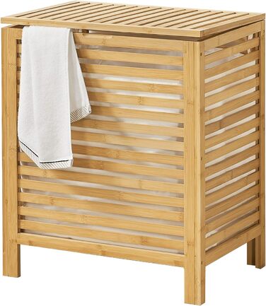 Бамбуковий кошик для білизни en.casa Skövde 65 л, знімний мішок, 50,5x35,5x60 см