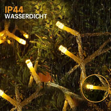 Світлодіодна гірлянда-дождик WOWDSGN 30м (1320 LED), теплий білий колір, 8 режимів, IP44 водонепроникна, для вулиці, даху та тераси