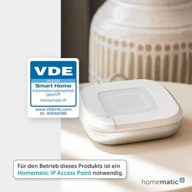 Homematic IP Термостат на радіатор Smart Home – цифровий термостат для опалення, керування через додаток, сумісний з Alexa та Google Home, легка установка, енергозбереження (153412A3)