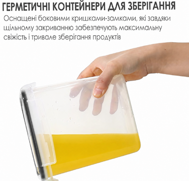 Набір контейнерів для зберігання Vtopmart, 16 шт, герметичні, BPA-free, для кухні, з кришками, для борошна, цукру, круп, з маркером і етикетками